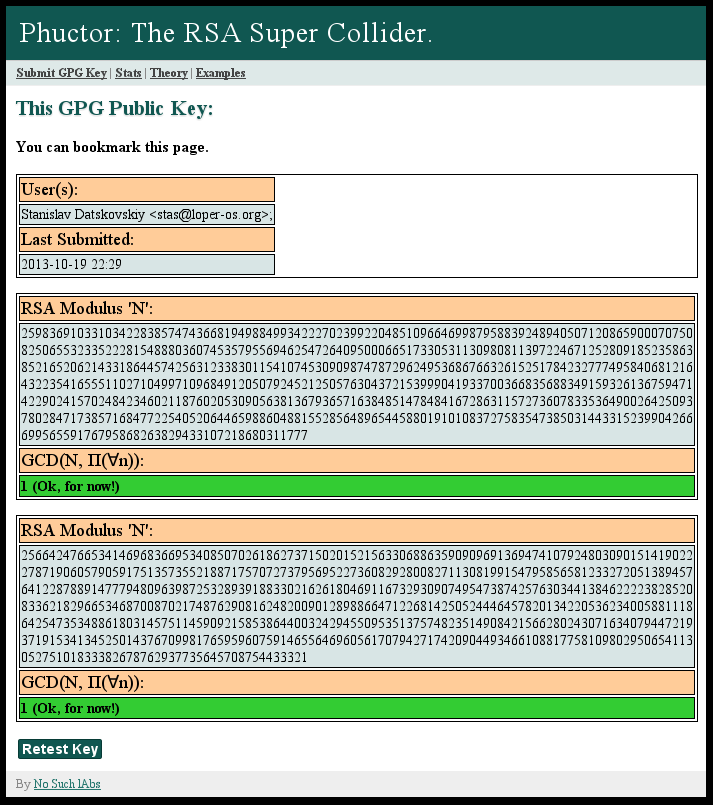 Phuctor Example: my current GPG key.